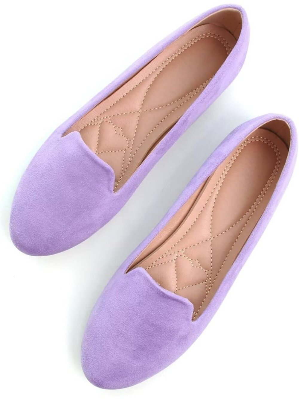 Women's light Purple Round Toe Comfortable Slip On Loafer Ballet Flat Shoes